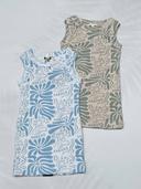 SS Patterned Ribbed Tank Dress- Girls 2-3Y / Ocean Blue