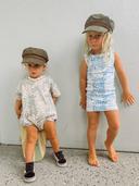 SS Patterned Ribbed Tank Dress- Girls 5-6Y / Seaweed Green