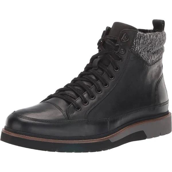 Stacy Adams Black Waxy Envoy Moc Toe Lace Up Boots