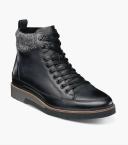 Stacy Adams Black Waxy Envoy Moc Toe Lace Up Boots