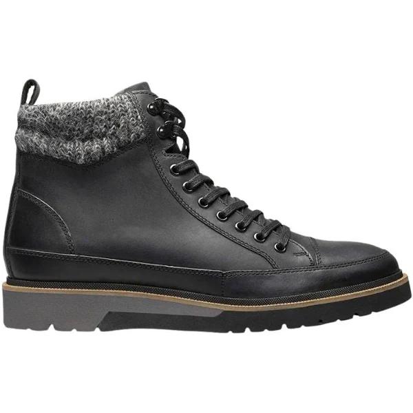 Stacy Adams Black Waxy Envoy Moc Toe Lace Up Boots