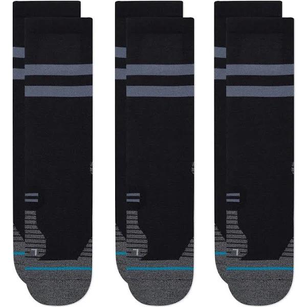 Stance Run Light Crewcut 3 Pack Socks Black