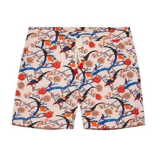 Standard - Rose Flight of Fantasy Mid-length Drawcord Swim Shorts