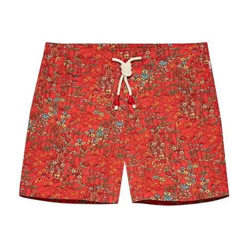 Standard - Vermillion Solo Fantasy Drawcord Mid-length Swim Shorts