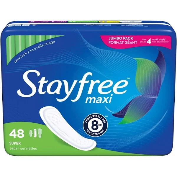 Stayfree Maxi Super Pads, 48 Count