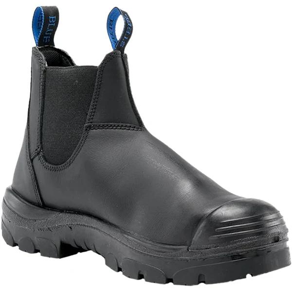 Steel Blue Men's Hobart: TPU/Bump Cap Elastic Sided Work Boots- Black - Size 6