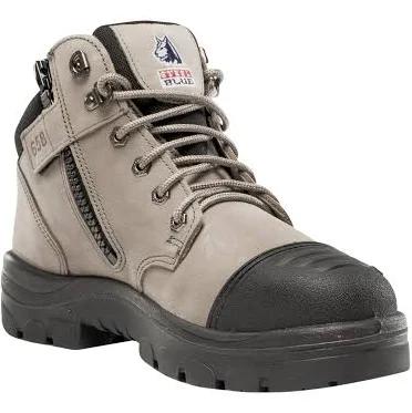 Steel Blue Work Boots - Parkes Zip: Scuff Cap - Slate - AUS 12.5