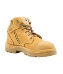 Steel Blue Work Boots - Parkes Zip: Scuff Cap - Wheat - AUS 6