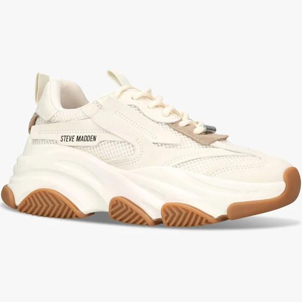 Steve Madden Lace-Up Possession Sneakers - Beige - 41