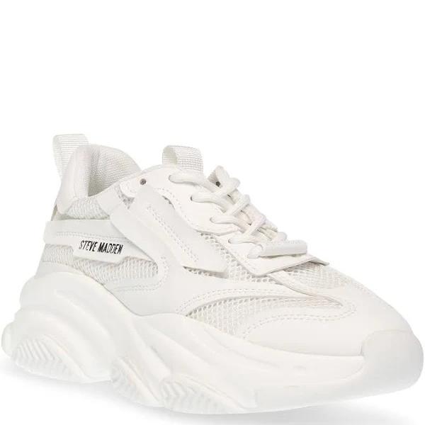 Steve Madden Women's Possession-R Sneakers, White, Size 11