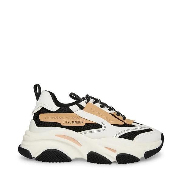 Steve Madden Women's Possession Sneakers, Black Tan, Size 11