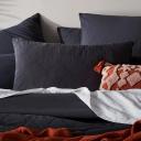 Stonewashed Cotton Coal Quilted Coverlet Separates - Super King