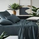 Stonewashed Cotton Dark Slate Sheet Separates - Single Extra Long Fitted Sheet