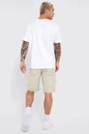 Straight Rigid Bleached Ripped Denim Shorts