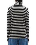 Stripe Funnel Neck Long Sleeve Shirt - L - Black/Oatmeal - Bassike