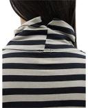 Stripe Funnel Neck Long Sleeve Shirt - M - Black/Oatmeal - Bassike