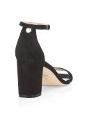 Stuart Weitzman 75mm Nudist Curve Block Sandals | Black | Size 6 | Shopbop