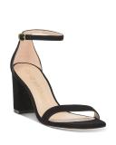 Stuart Weitzman 75mm Nudist Curve Block Sandals | Black | Size 6 | Shopbop