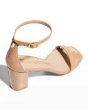 Stuart Weitzman Nudistcurve 75 Block Sandals | Tan | Size 5 | Shopbop