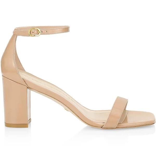 Stuart Weitzman Nudistcurve 75 Block Sandals | Tan | Size 5 | Shopbop
