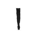 Stuart Weitzman Suede Lowland Thigh High Boots, Black, It 37