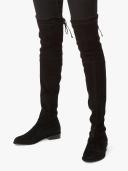 Stuart Weitzman Suede Lowland Thigh High Boots, Black, It 37