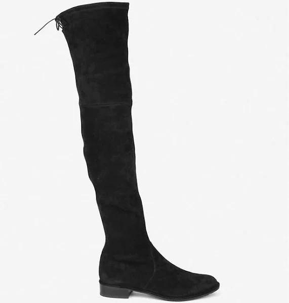Stuart Weitzman Suede Lowland Thigh High Boots, Black, It 37