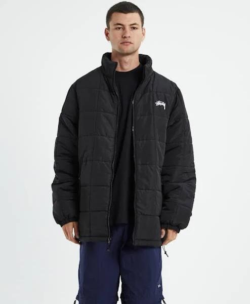 Stussy Men's Square Puffa Jacket Black, Size XL