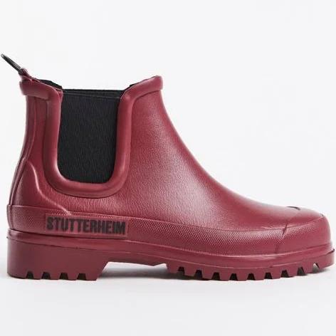 Stutterheim - Rain Boots - Chelsea Rainwalker Burgundy - Unisex - 43