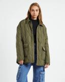 Subtitled Womens Dixon Ripstop Quilted Jacket Olive Green Size XL