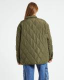Subtitled Womens Dixon Ripstop Quilted Jacket Olive Green Size XL