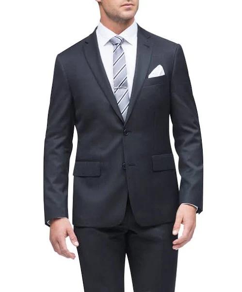 Suit Jackets Euro Tailored Fit Suit Jacket Charcoal Dobby