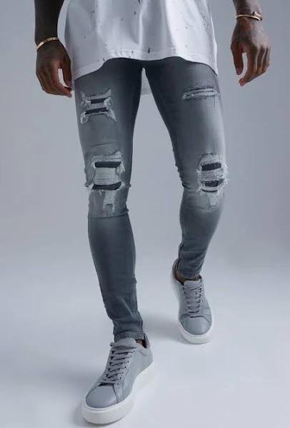 Super Skinny All Over Rip and Repair Jeans