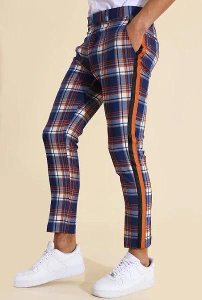 Super Skinny Check Taped Tailored Trouser