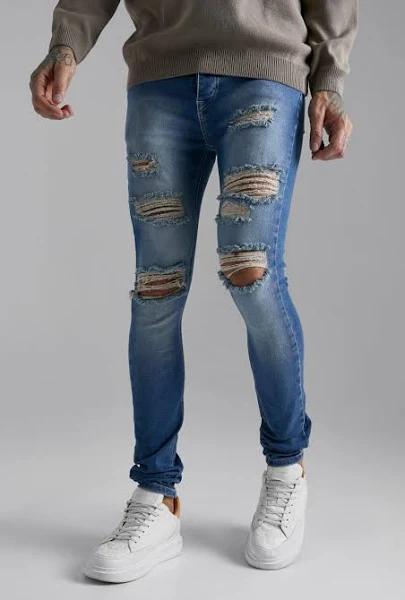 Super Skinny Stacked Jeans With rips