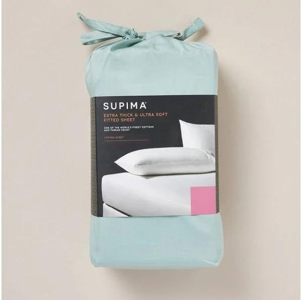 Supima 400 Thread Count Cotton Fitted Sheet | Green | King Bed