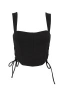 Supré - Rose Lace Up Corset - Black