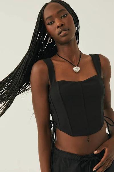 Supré - Rose Lace Up Corset - Black