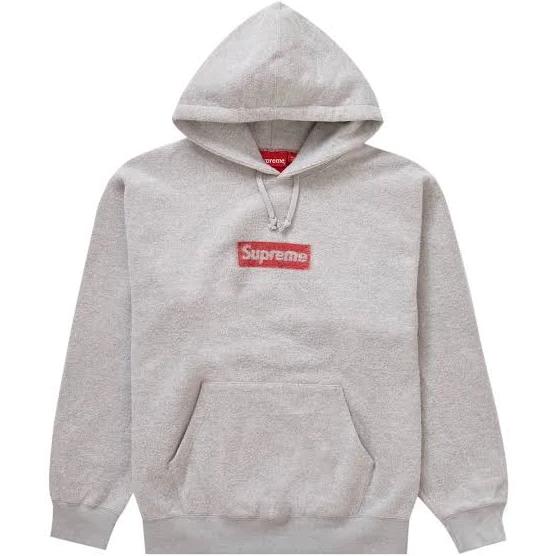 Supreme Inside Out Box Logo Hooded Sweatshirt Heather Grey
