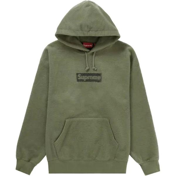 Supreme Inside Out Box Logo Hooded Sweatshirt Light Olive - Size XXL - Olive