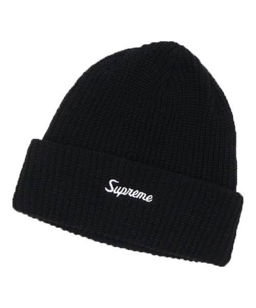 Supreme Loose Gauge Beanie Black/White