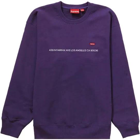 Supreme Small Box Crewneck (Los Angeles Shop Exclusive) Purple