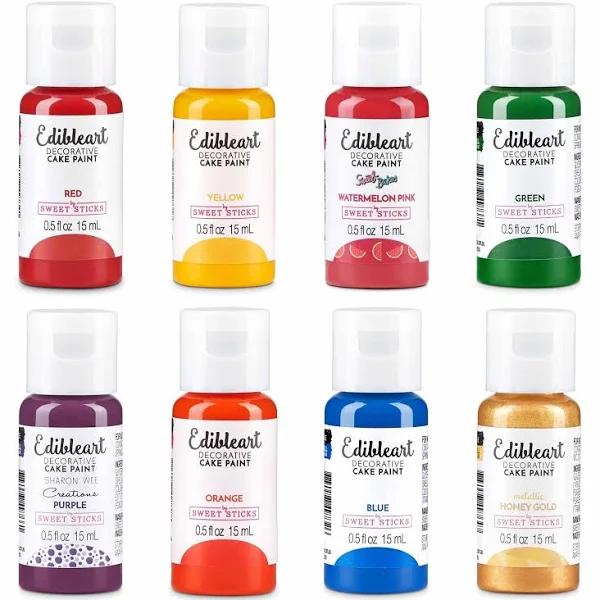 Sweet Sticks Edible Art Paint - 8 Pack - Rainbow