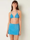 Swim Shimmer Cover-Up Mini Skirt, Blue, XL - Women's Bikini Bottoms - Pink