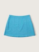 Swim Shimmer Cover-Up Mini Skirt, Blue, XL - Women's Bikini Bottoms - Pink