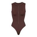 Swim Zip Front Sleeveless One Piece | Cocoa