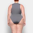 Swim Zip Front Sleeveless One Piece | Gunmetal