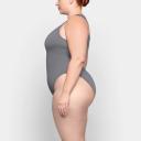 Swim Zip Front Sleeveless One Piece | Gunmetal