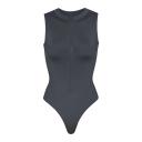 Swim Zip Front Sleeveless One Piece | Gunmetal