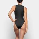 Swim Zip Front Sleeveless One Piece | Onyx